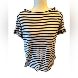 Loft black and white striped shirt